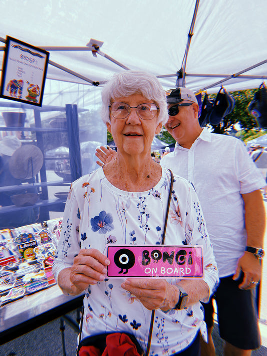 BONGi ON BOARD - Bumper Sticker Pink