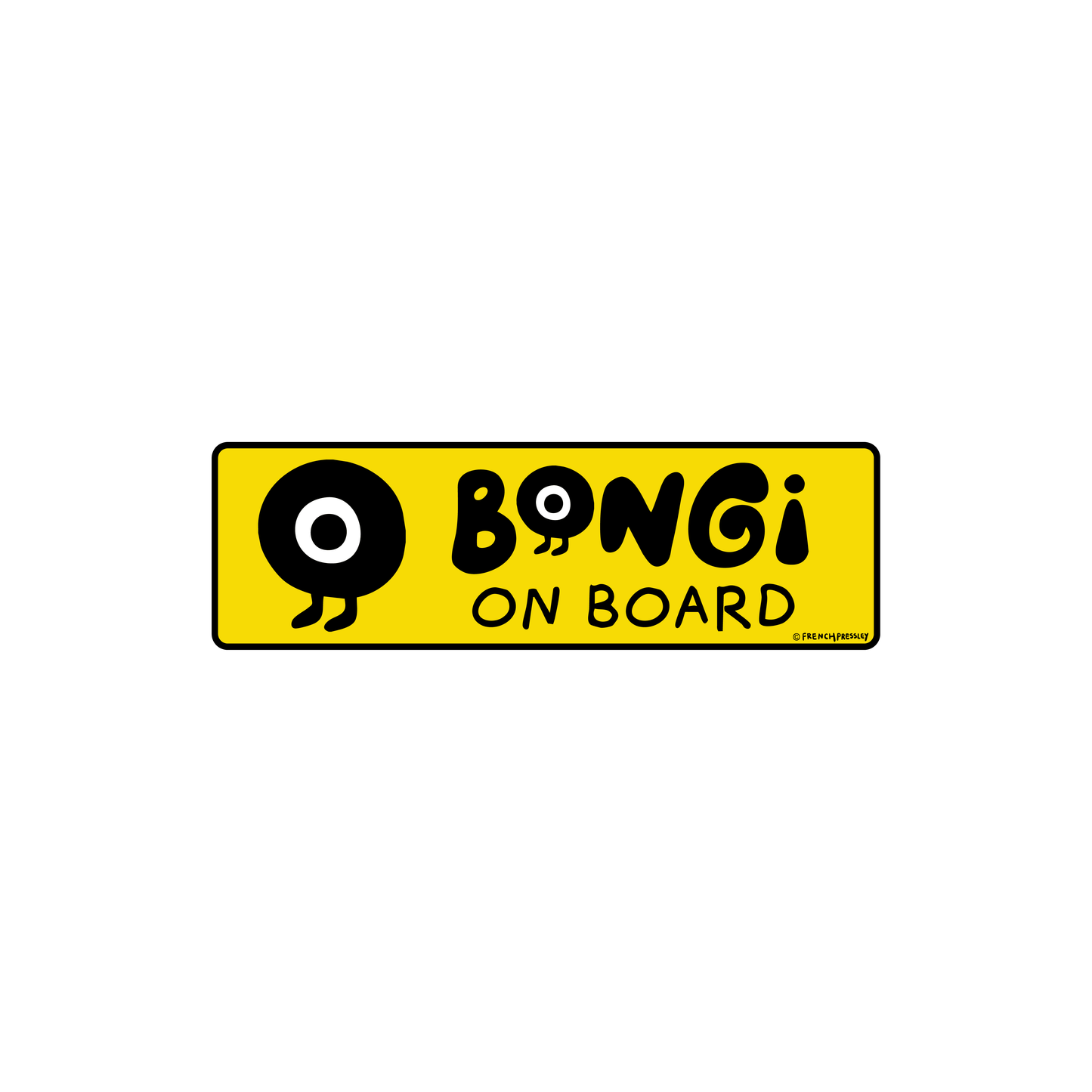 BONGi ON BOARD BUMPER STICKER - YELLOW